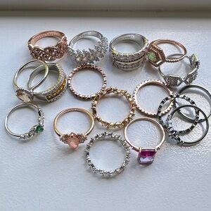 NWOT Lot of 17 Bomb Party rings mostly 11 maybe a couple 10’s